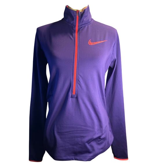 Nike Pro Dri-FIT Quarter Zip Pullover, Purple & Pink, Women's Size Large - Picture 1 of 6